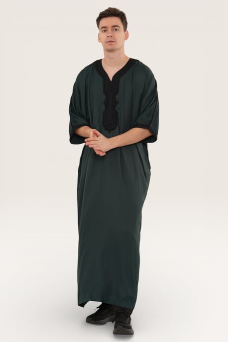 Herren Grüne marokkanische Thobe Jubba Robe Eid Djellaba Gandoura LFS - HM62 - Image 3