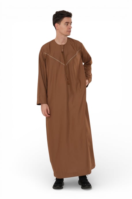 Herren Eid Kamelbraun Marokkanische Thobe Robe Djellaba Ramadan Eid Jubba- HM10 - Image 2