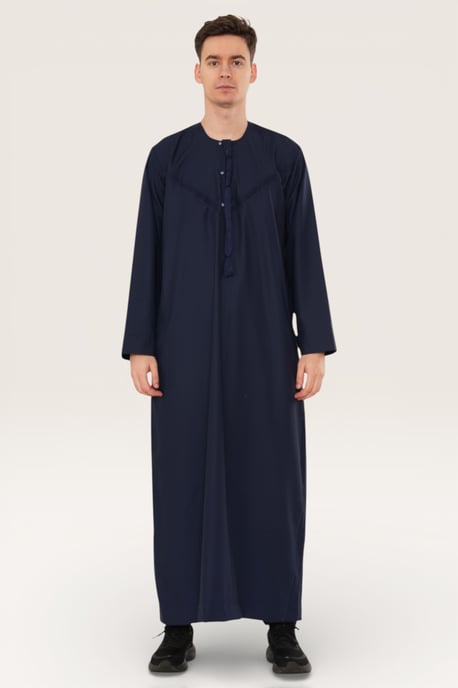 Herren Navy Eid Marokkanische Jubba Robe Djellaba Ramadan Eid Thobe LFS-HM11 - Image 2