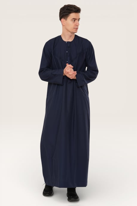 Herren Navy Eid Marokkanische Jubba Robe Djellaba Ramadan Eid Thobe LFS-HM11 - Image 3