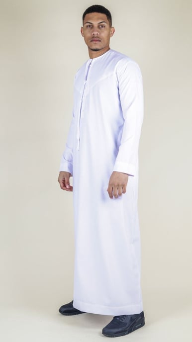 Weiße Thobe Emirati islamische Jubba-Robe für Herren, Eid-Quaste, reguläre Passform - Image 2