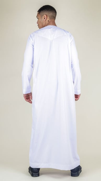 Weiße Thobe Emirati islamische Jubba-Robe für Herren, Eid-Quaste, reguläre Passform - Image 3