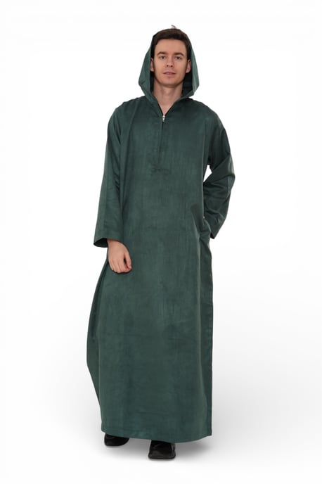 Herren Kapuzen-Eid-grüne marokkanische Jubba-Robe Ramadan Eid Thobe – HM12 - Image 2