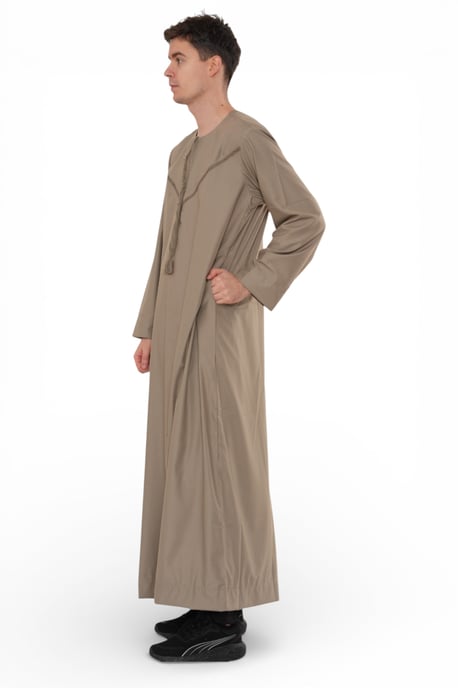 Herren Eid Beige marokkanische Thobe Robe Djellaba Ramadan Eid Jubba- HM10 - Image 2