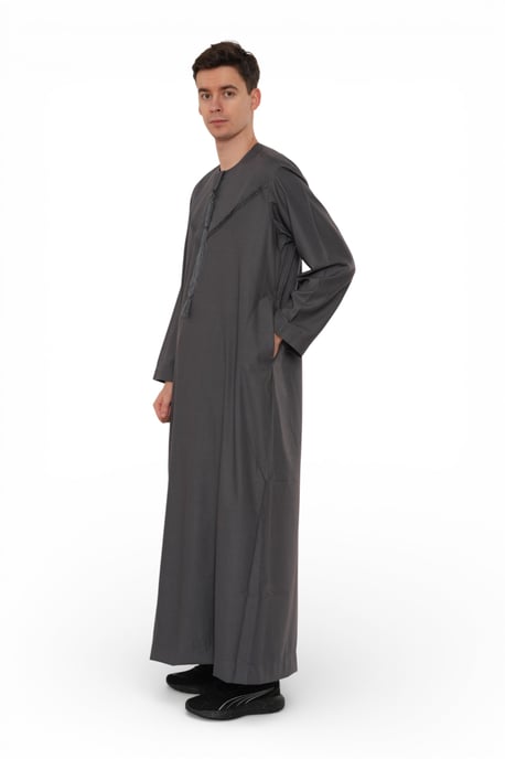 Herren Eid Grau Marokkanische Jubba Robe Djellaba Ramadan Eid Thobe – HM11 - Image 5