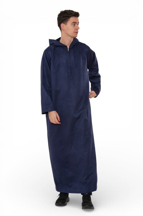 Herren Kapuzen Eid Marineblau Marokkanische Jubba Robe Ramadan Eid Thobe – HM12 - Image 2
