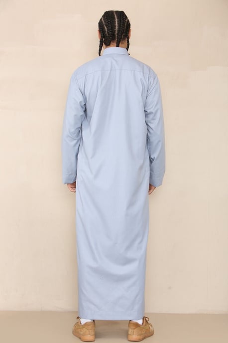 Herren Blau Thobe Jubba Saudi Ramadan Eid Islamischer Kaftan Kaudara Arabisch Jubbah - Image 5