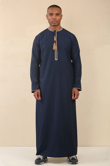 Herren Oman Eid Blue Thobe Saudi Emirati Jubba Robe - Image 1