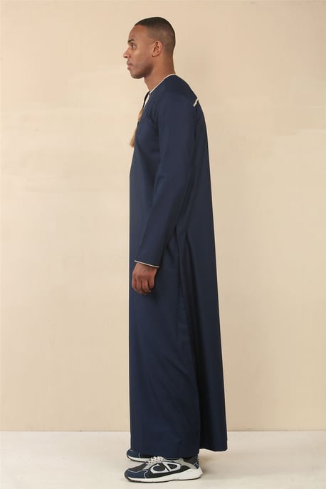 Herren Oman Eid Blue Thobe Saudi Emirati Jubba Robe - Image 4