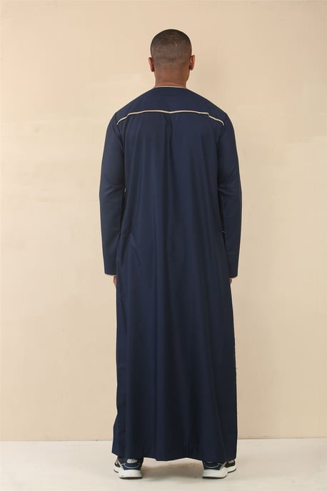Herren Oman Eid Blue Thobe Saudi Emirati Jubba Robe - Image 5