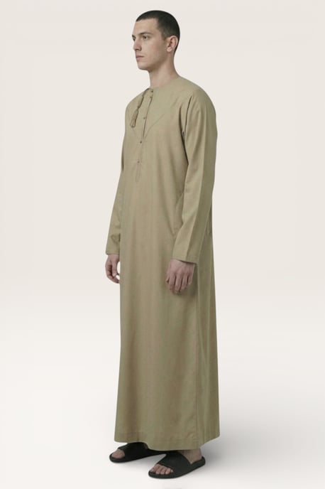 Herren Beige Eid Marokkanische Jubba Robe Djellaba Ramadan Eid Thobe LFS-HM11 - Image 3