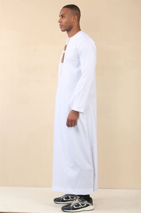 Herren Oman Eid White Thobe Saudi Emirati Jubba Robe - Image 5