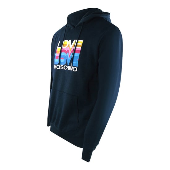 Love Moschino Multi Logo Navy Blue Hoodie - Image 3