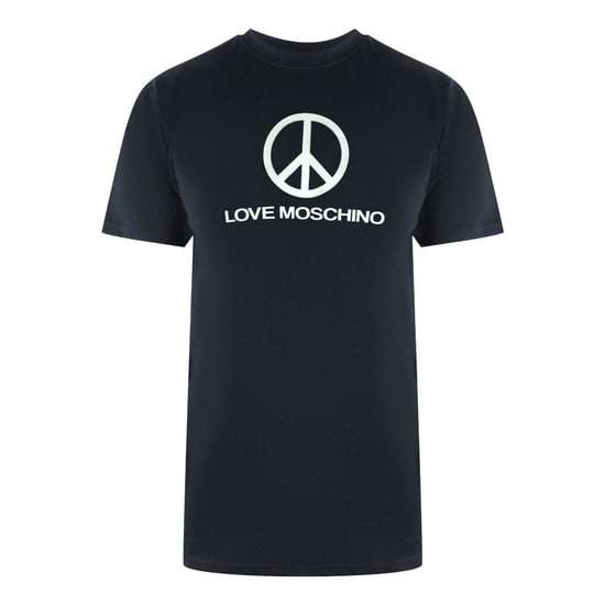 Schwarzes T-shirt Mit Moschino-friedenslogo - Image 1