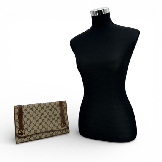 Gucci Vintage Stoff-Clutch - Image 2