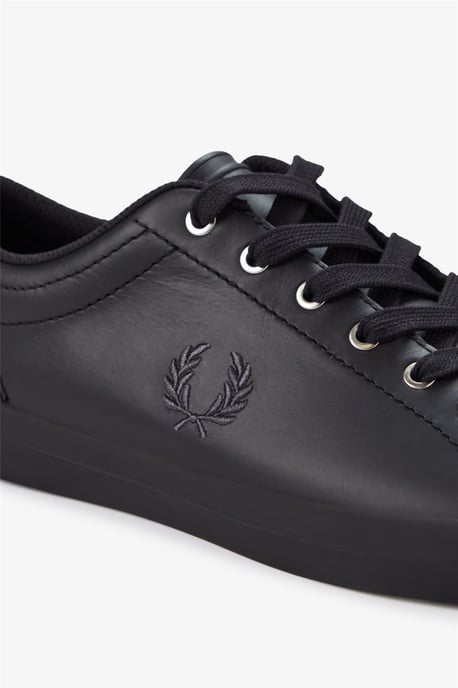 Fred Perry Baseline Leder Herren Schwarz Trainers - Image 2