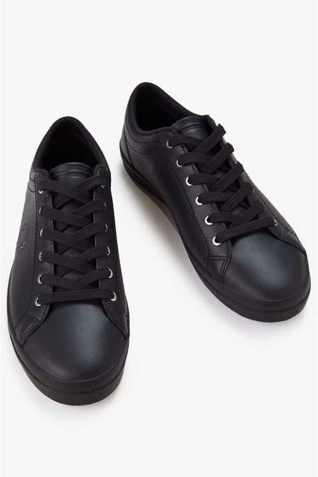 Fred Perry Baseline Leder Herren Schwarz Trainers - Image 3