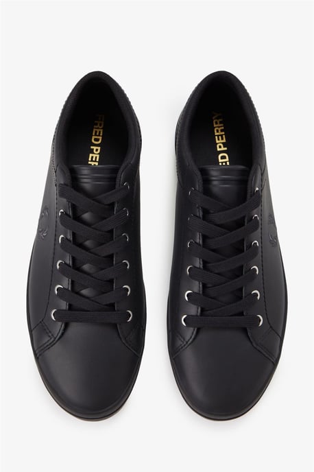 Fred Perry Baseline Leder Herren Schwarz Trainers - Image 6