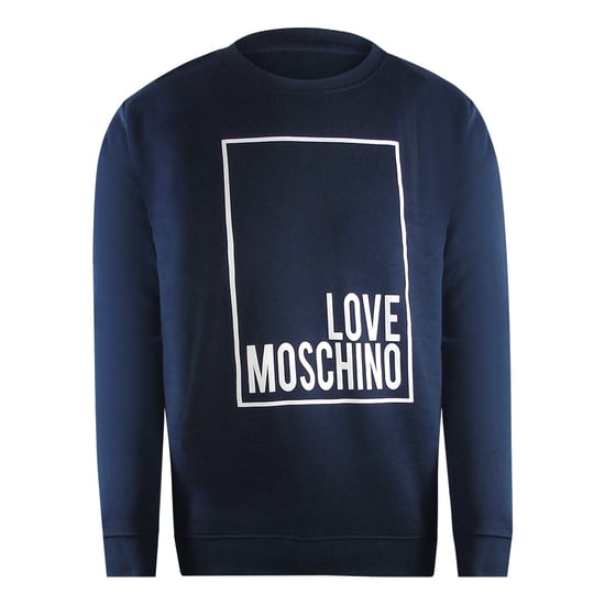 Love Moschino Box Logo Navy Blue Sweatshirt - Image 1