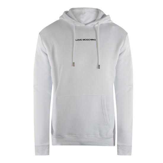 Love Moschino Plain Logo White Hoodie - Image 1