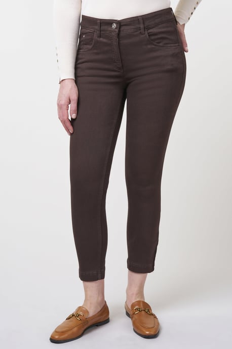 Twigie Kolorierte Shape-On Gerade Jeans Shorts | Schokolade - Image 1