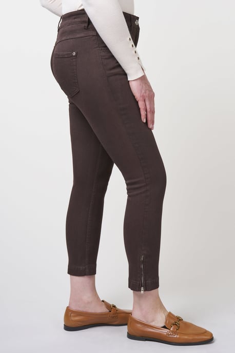 Twigie Kolorierte Shape-On Gerade Jeans Shorts | Schokolade - Image 2