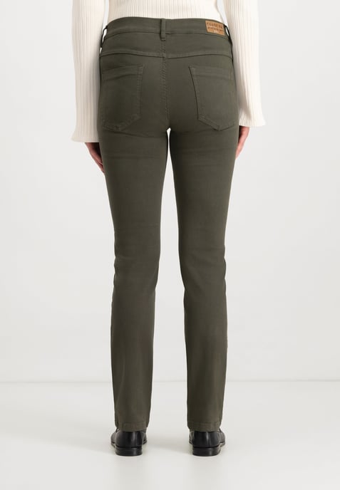 Twigie Farbiges Shape-On Straight Jeans | Olivgrün - Image 3