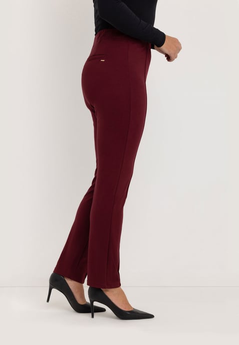 Janet Slim Fit Hose | Burgunderrot - Image 3