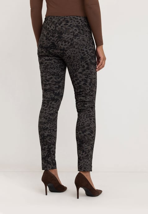 Lena Super Slim Capri Leggings | Taupe Schwarz Leo - Image 3