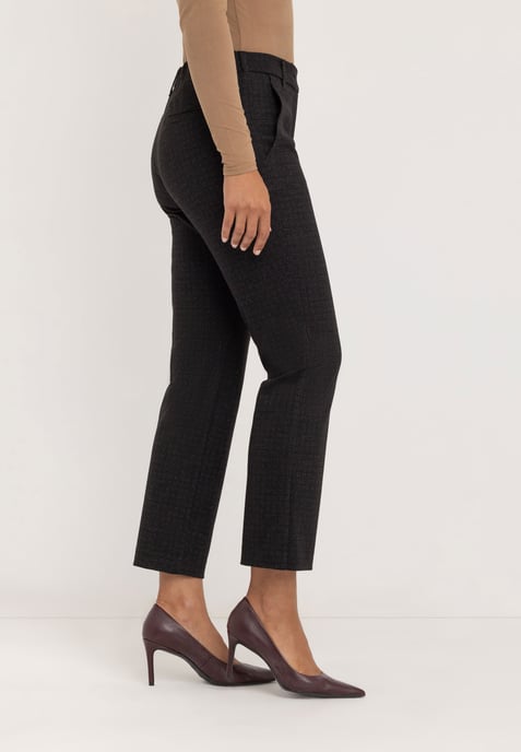 Janet Slim Fit Hosen | Dunkelgrau Karomuster - Image 2
