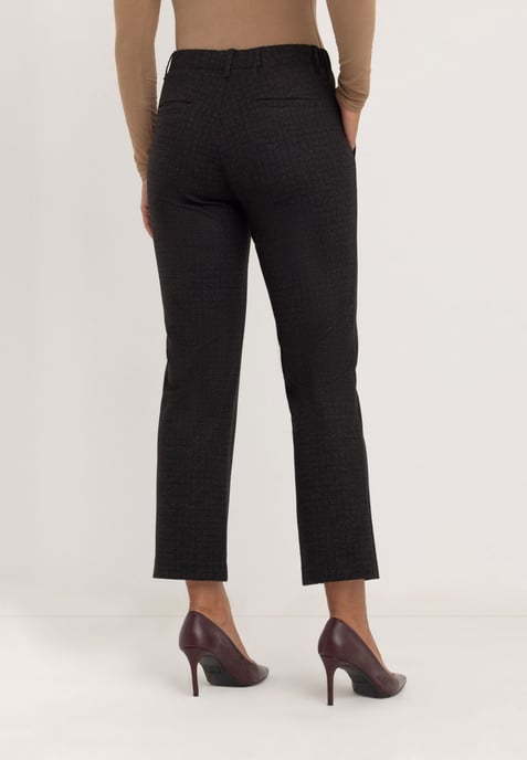 Janet Slim Fit Hosen | Dunkelgrau Karomuster - Image 3