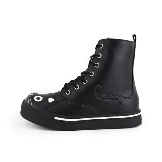 TUK Damen-Sneaker „Kitty“ aus schwarzem Kunstleder – A6570L - Image 3