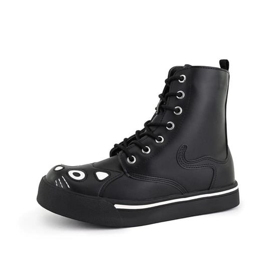 TUK Damen-Sneaker „Kitty“ aus schwarzem Kunstleder – A6570L - Image 4