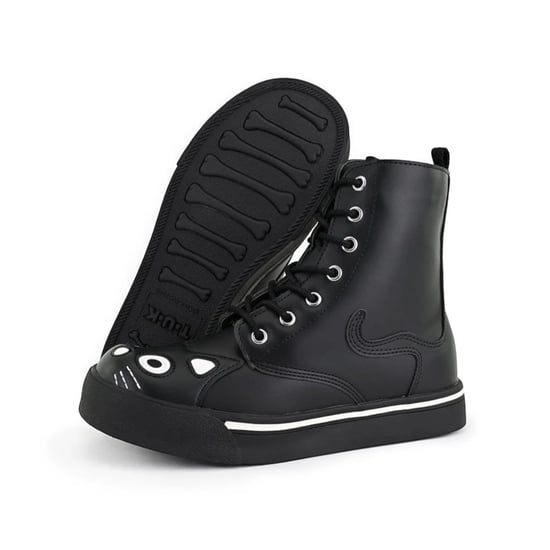 TUK Damen-Sneaker „Kitty“ aus schwarzem Kunstleder – A6570L - Image 5