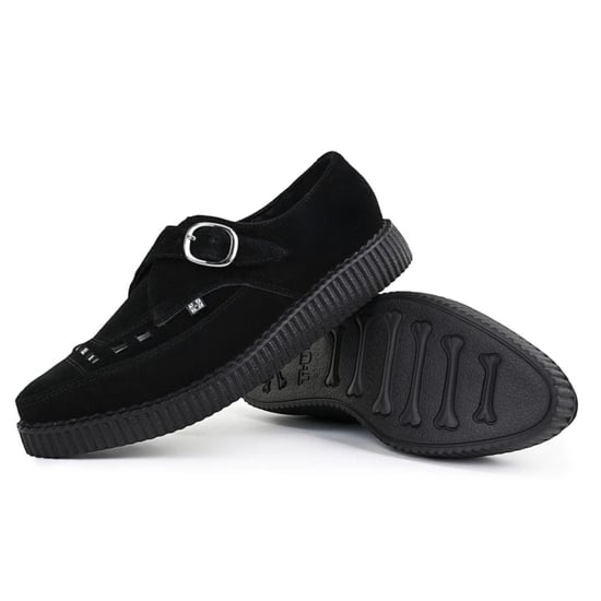TUK Pointed Creeper Plateau-Schuhe aus schwarzem Wildleder mit Monk-Schnalle - A8139 - Image 4