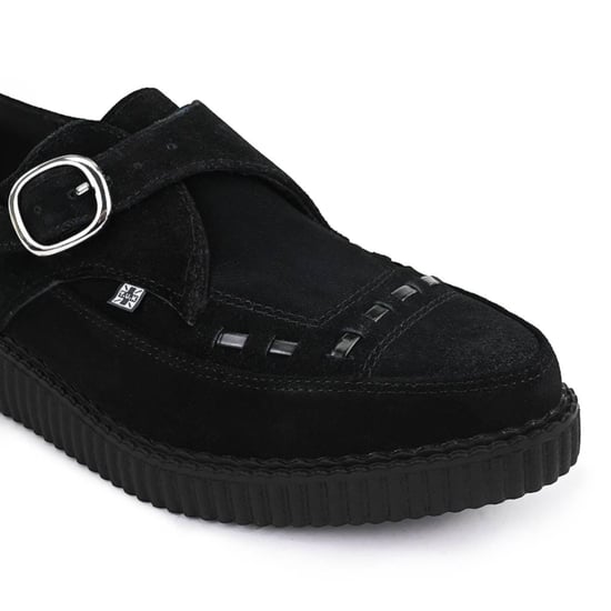 TUK Pointed Creeper Plateau-Schuhe aus schwarzem Wildleder mit Monk-Schnalle - A8139 - Image 6