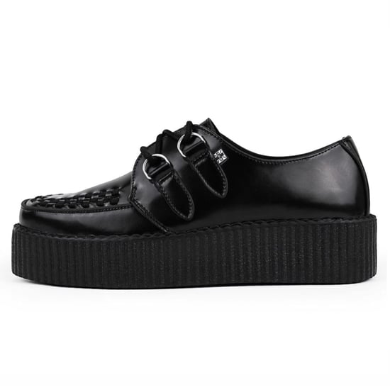 TUK Viva High Creeper Schwarze Leder-Plateau-Schnürschuhe im Gothic-Stil - AV6802 - Image 3