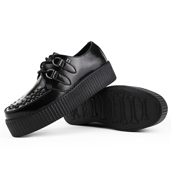 TUK Viva High Creeper Schwarze Leder-Plateau-Schnürschuhe im Gothic-Stil - AV6802 - Image 4