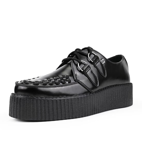 TUK Viva High Creeper Schwarze Leder-Plateau-Schnürschuhe im Gothic-Stil - AV6802 - Image 5