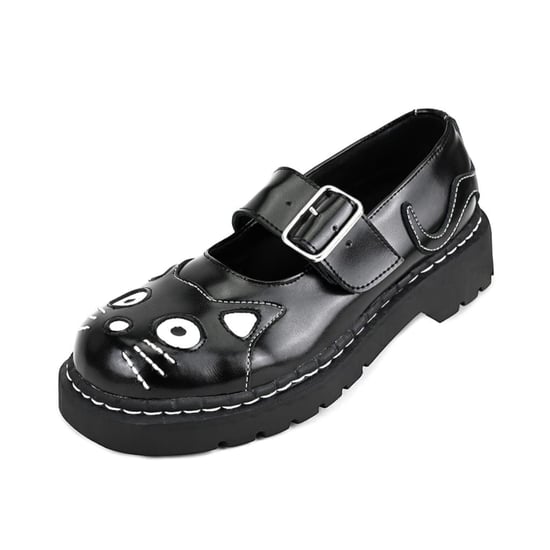 TUK Damen Mary Jane Kitty Plateau-Gothic-Schuhe aus schwarzem Leder - T2025 - Image 4