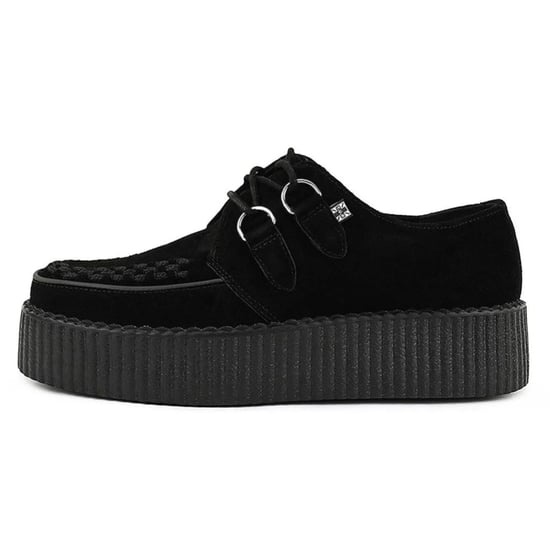 TUK Viva High Creeper Schwarze Wildleder-Plateau-Schnürschuhe im Gothic-Stil - AV6802 - Image 3
