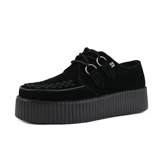 TUK Viva High Creeper Schwarze Wildleder-Plateau-Schnürschuhe im Gothic-Stil - AV6802 - Image 5