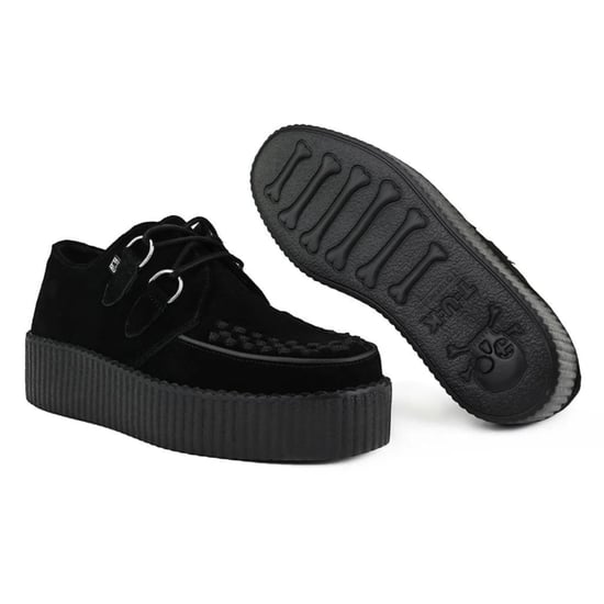 TUK Viva High Creeper Schwarze Wildleder-Plateau-Schnürschuhe im Gothic-Stil - AV6802 - Image 6