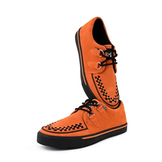 TUK Pointed Creeper Sneaker Orange Cow Suede Plateau Shoes - A9182 - Image 5