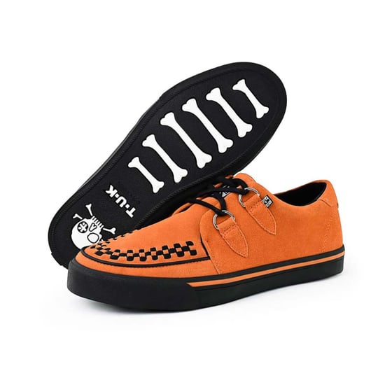 TUK Pointed Creeper Sneaker Orange Cow Suede Plateau Shoes - A9182 - Image 6