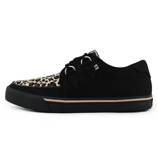 TUK Pointed Creeper Sneaker Schwarze Leopardenmuster Canvas Plateau-Schuhe - A9180 - Image 3