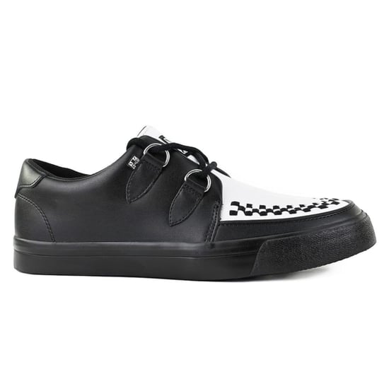 TUK Pointed Creeper Sneaker, schwarz-weiße Plateau-Schuhe aus Leder - A9180 - Image 1