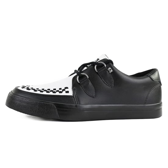 TUK Pointed Creeper Sneaker, schwarz-weiße Plateau-Schuhe aus Leder - A9180 - Image 3