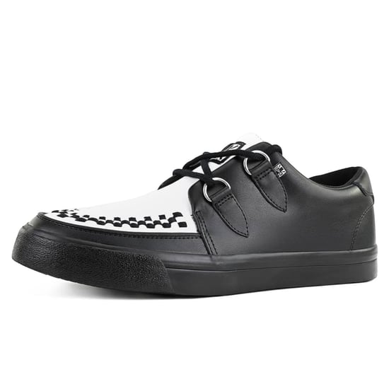 TUK Pointed Creeper Sneaker, schwarz-weiße Plateau-Schuhe aus Leder - A9180 - Image 5