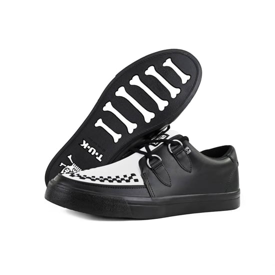 TUK Pointed Creeper Sneaker, schwarz-weiße Plateau-Schuhe aus Leder - A9180 - Image 6